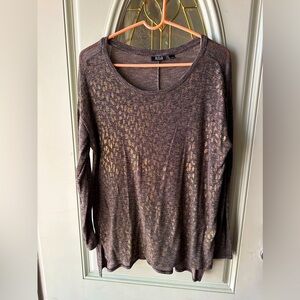 Gold embossed cheetah sweater LG